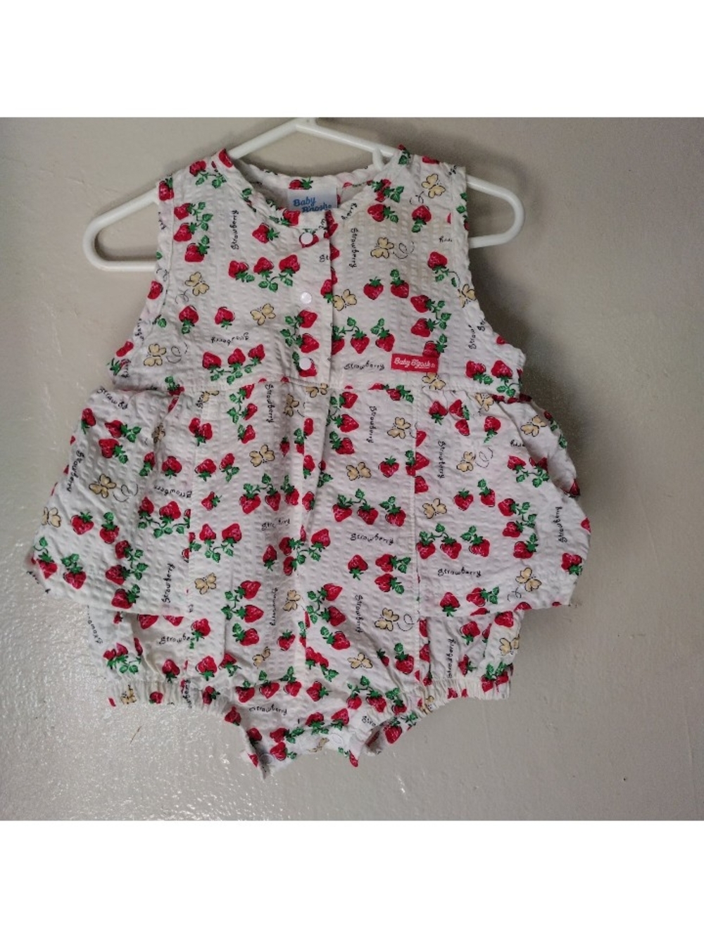 Vintage Baby Girl Clothes Oshkosh Baby B'gosh 18 Month Strawberry Shortalls